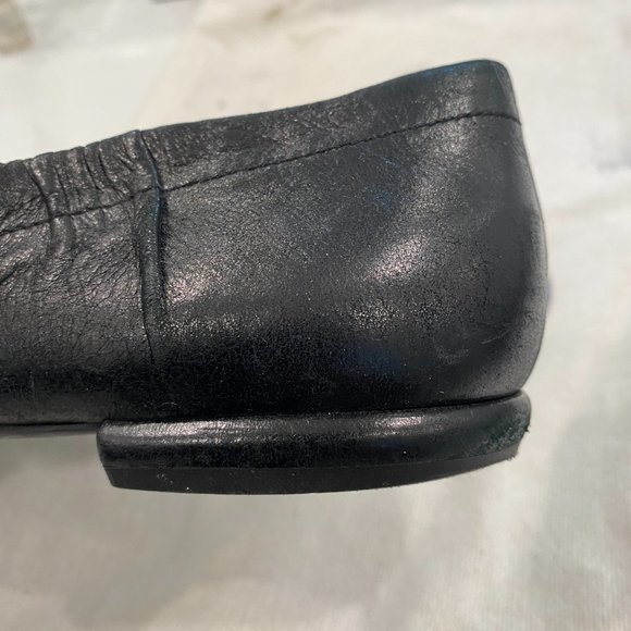 Prada Black Calf Leather Milano Ballet Flats - Picture 4 of 14